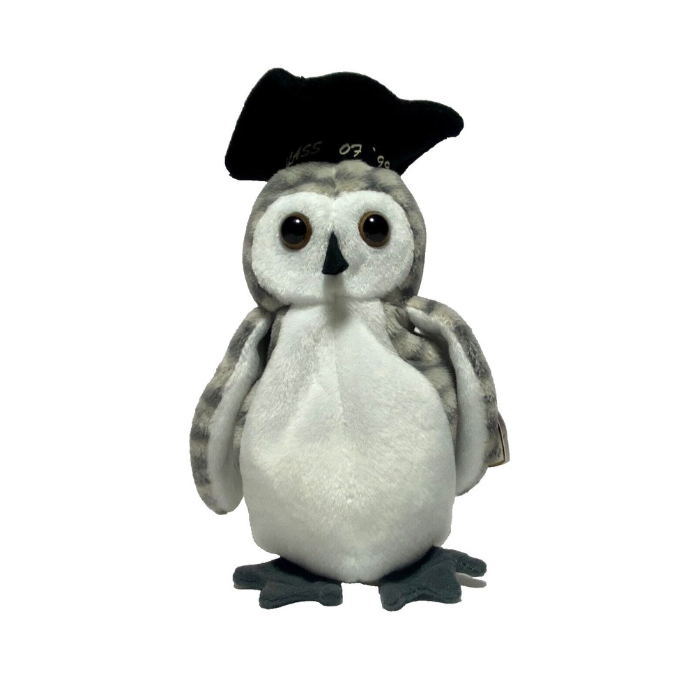Ty Beanie Baby Wiser Owl 1999 Graduation Retired 7th Gen Hologram Tush Tag Error